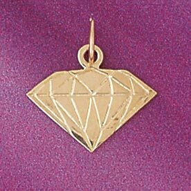 Dazzlers Jewelry Diamond Shaped Pendant Necklace Charm Bracelet in Yellow, White or Rose Gold 6403,…