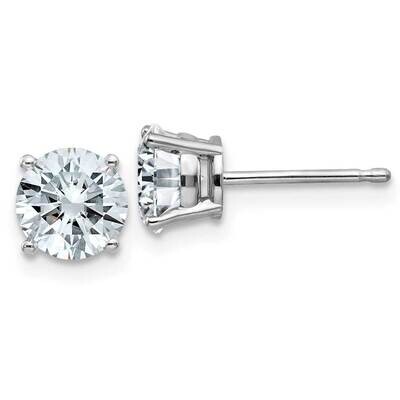 1.75ct. 6.0mm Round D E F Pure Light Moissanite Earrings 14k White Gold WG326-11MP, MPN: WG326-11MP…
