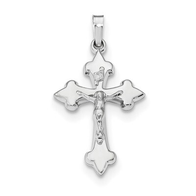 Polished Fleur de Lis Crucifix Pendant 14k white Gold XR1643, MPN: XR1643, 883957773407
