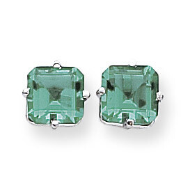 7mm Princess Cut Mount Saint Helens Earrings 14k White Gold XE63WMS, MPN: XE63WMS, 883957227870