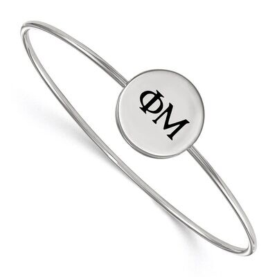 Phi Mu Enameled Slip-on Bangle Sterling Silver SS025PHM-7, MPN: SS025PHM-7, 886774604626