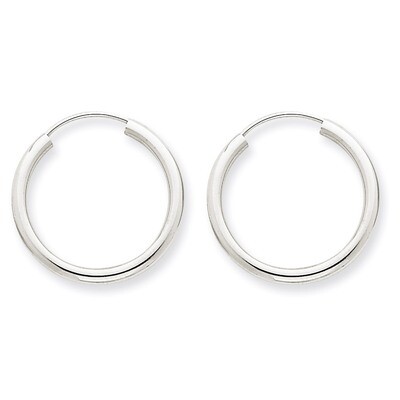 Polished Endless 2mm Hoop Earrings 14k White Gold H991, MPN: H991, 883957900858