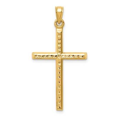 Diamond-cut Cross Pendant 14k Gold Hollow K6394, MPN: K6394, 883957920641