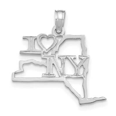 New York State Pendant 14k White Gold Solid D1181W, MPN: D1181W,