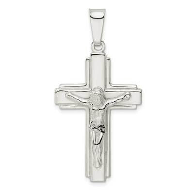 Side Lines Crucifix Pendant Sterling Silver Polished QC11178, MPN: QC11178,