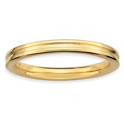 Gold-plated Grooved Ring - Sterling Silver QSK226, MPN: QSK226, 883957144146