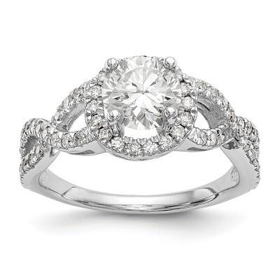 Round Diamond Semi-Mount Halo Engagement Ring 14k White Gold RM2169E-100-WAA, MPN: RM2169E-100-WAA,…