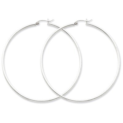 2mm Hoop Earrings Sterling Silver Rhodium-plated QE4379, MPN: QE4379, 883957930008