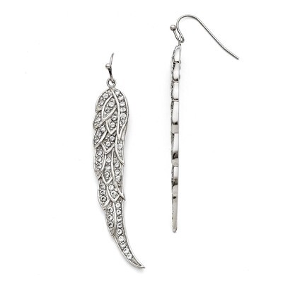 Synthetic Diamond Shepherd Hook Dangle Earrings - Stainless Steel SRE714 by Chisel, MPN: SRE714, 88…