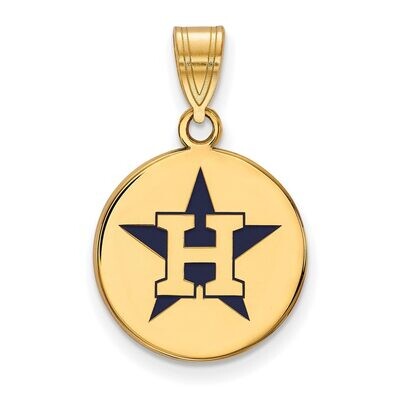 Houston Astros Medium Enamel Disc Pendant Gold-plated Silver GP018AST, MPN: GP018AST, 886774922102