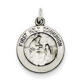 First Holy Communion Medal Sterling Silver Antiqued QC5823, MPN: QC5823, 191101184253