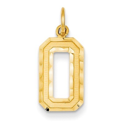 Casted Medium Diamond Cut Number 0 Charm 14k Gold MN00, MPN: MN00, 886774102917