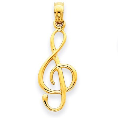 3-D Clef Note Pendant 14k Gold A2192, MPN: A2192, 883957853598