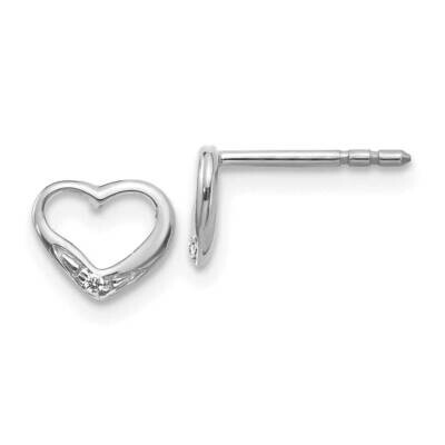 Heart Post Earrings 14k White Gold Diamond EM5518-001-WA, MPN: EM5518-001-WA, 883957273426