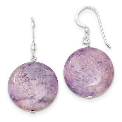 Purple Lepidolite Earrings Sterling Silver QE5854, MPN: QE5854, 191101189401