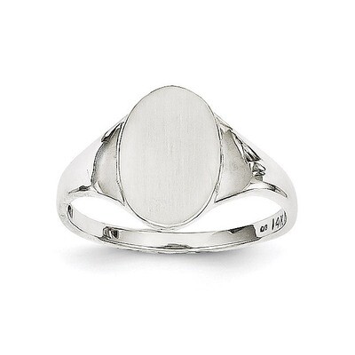 Signet Ring 14k White Gold RS555, MPN: RS555, 883957443133