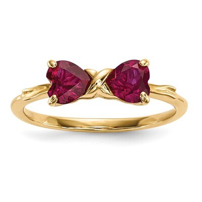 Created Ruby Bow Ring 14k Gold Polished XBS522, MPN: XBS522, 883957345604