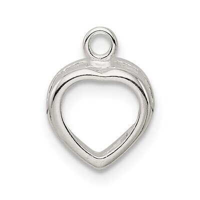 Heart Back Set 4.0mm Earring Setting Sterling Silver SS3194, MPN: SS3194,