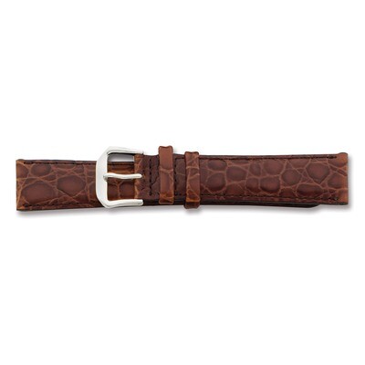 18mm ExtraLong Brown Alligator Grain Buckle Watch Band 9.5 Inch Gold-tone BA23EL-18, MPN: BA23EL-18…