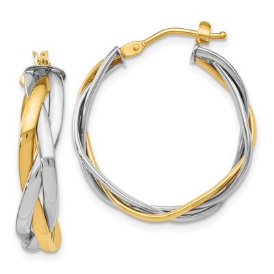 Leslie&#39;s Braided Hoop Earrings 14k Two-tone Gold HB-LE1015, MPN: LE1015, 191101556555