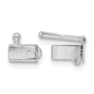 Folded Tongue and Box Clasp 14k White Gold WG1838, MPN: WG1838,