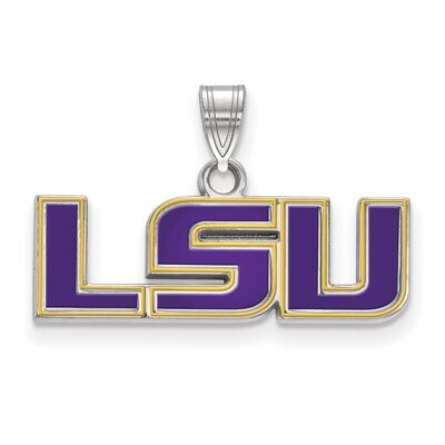 Louisiana State University Small Enamel Pendant Sterling Silver SS025LSU, MPN: SS025LSU, 8867746885…