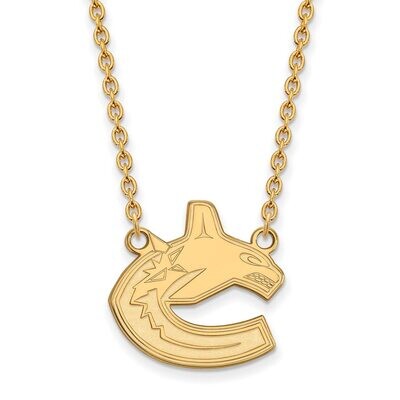 Vancouver Canucks Large Pendant with Chain Necklace 10k Yellow Gold 1Y008CUC-18, MPN: 1Y008CUC-18, …