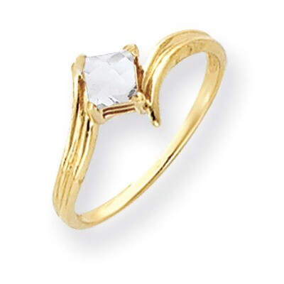 Cubic Zirconia Ring 14k Gold 4mm Princess Cut Y4781CZ Diamond, MPN: Y4781CZ, 883957663159