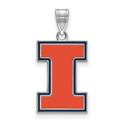 University of Illinois Large Enamel Pendant Sterling Silver SS032UIL, MPN: SS032UIL, 886774708201
