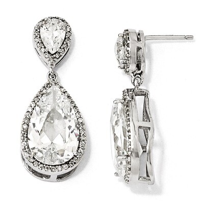 Cheryl M Fancy Cubic Zirconia Dangle Post Earrings Sterling Silver QCM989, MPN: QCM989, 883957479460