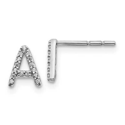Initial A Earrings 14k White Gold Diamond EM4169A-009-WA, MPN: EM4169A-009-WA, 883957375748