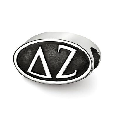 12.25Mm Delta Zeta Oval Letters Bead Sterling Silver DZ002BD-SS, MPN: DZ002BD-SS, 634401948861