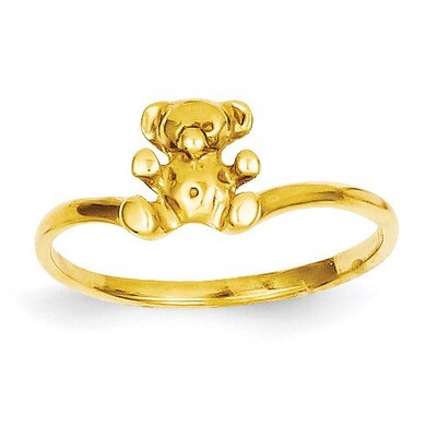 Childs Polished Teddy Bear Ring 14k Gold R194, MPN: R194, 883957467375