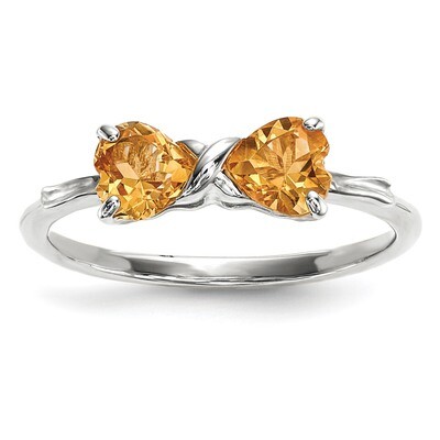 Citrine Bow Ring 14k white Gold Polished XBS572, MPN: XBS572, 883957236223