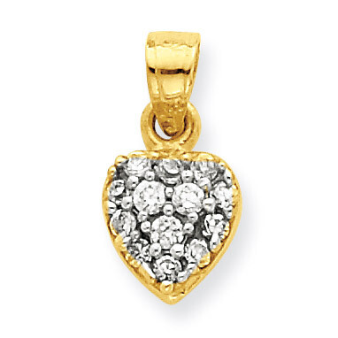 Cluster Heart Charm 10k Gold Synthetic Diamond 10C913, MPN: 10C913, 886774021966
