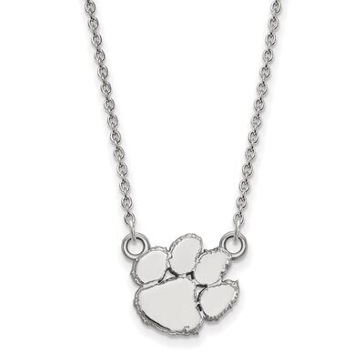 Clemson University Small Pendant with Chain Necklace 14k White Gold 4W015CU-18, MPN: 4W015CU-18, 88…