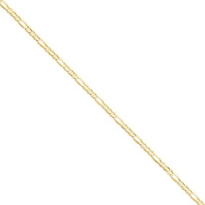 4mm Concave Open Figaro Chain 7 Inch 14k Gold LFG100-7, MPN: LFG100-7, 886774101750