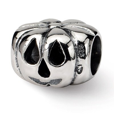 Jack o Lantern Bead - Sterling Silver QRS301, MPN: QRS301, 883957722429