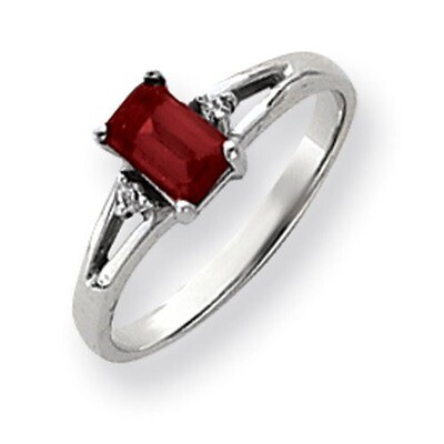 Ruby Diamond Ring 14k white Gold 6x4mm Emerald Cut Y4762R/A, MPN: Y4762R/A, 883957667959