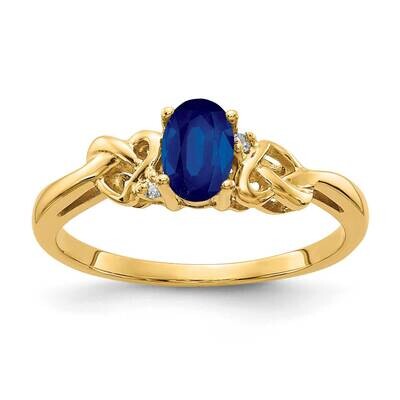 6x4mm Oval Sapphire Aa Diamond Ring 14k Gold Y4690S/AA, MPN: Y4690S_AA, 883957583242