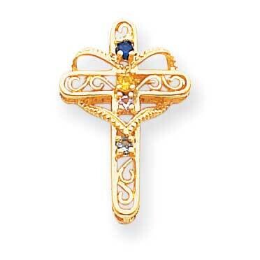 Synthetic Diamond Family Jewelry Pendant 14k Gold XMP5/4SY, MPN: XMP5/4SY, 883957142432