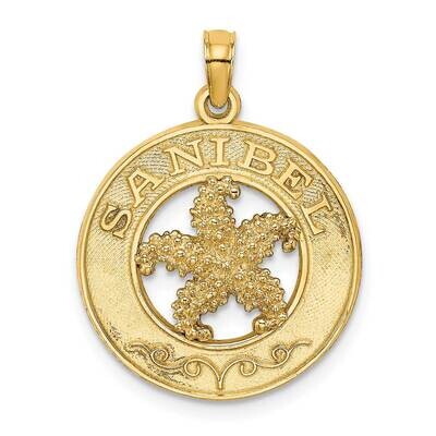 Sanibel Round Frame with Starfish Center Charm 14k Gold K7775, MPN: K7775, 637218173907