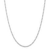 2.25mm Figaro Chain 28 Inch Sterling Silver Rhodium-Plated QFG060R-28, MPN: QFG060R-28,