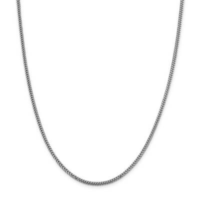 2.3mm Franco Chain 22 Inch 14k White Gold WFRA070-22, MPN: WFRA070-22, 883957172323