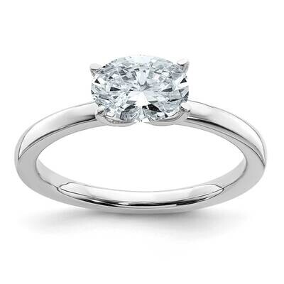 1 1/2ct. D E F Pure Light East West Oval Moissanite Solitaire Ring 14k White Gold RM6796-150-WMP, M…