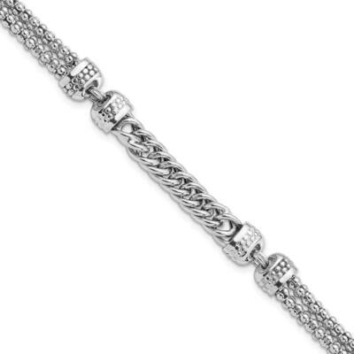 Fancy Beadediamond-Cuturb Bracelet Sterling Silver Rhodium-Plated Polished QG5853-7.5, MPN: QG5853-…