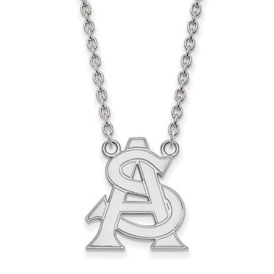 Arizona State University Large Pendant with Chain Necklace 14k White Gold 4W033AZS-18, MPN: 4W033AZ…