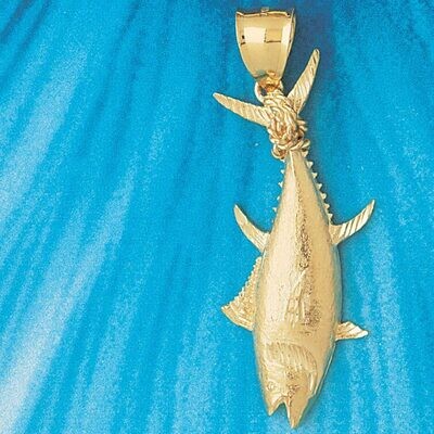 Dazzlers Jewelry Tuna Fish Pendant Necklace Charm Bracelet in Yellow, White or Rose Gold 565, MPN: …