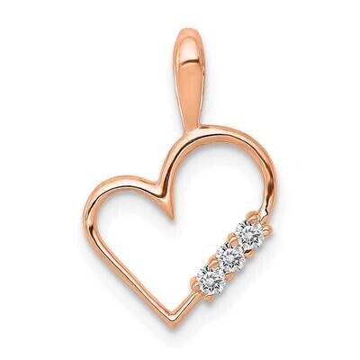 Aa 1/20Ct. Diamond Heart Pendant 14k Rose Gold PM4818-005-RA, MPN: PM4818-005-RA, 883957871400