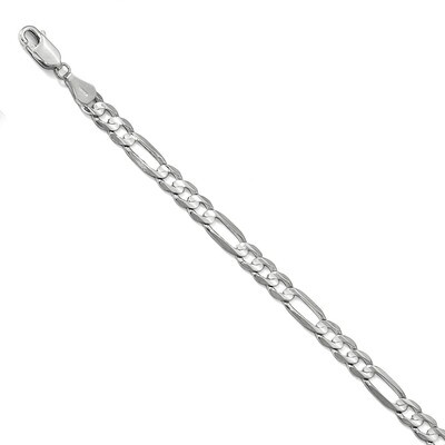 Leslie&#39;s 5.5mm Flat Figaro Chain 7 Inch 14K White Gold HB-1303-7, MPN: 1303-7, 191101849237